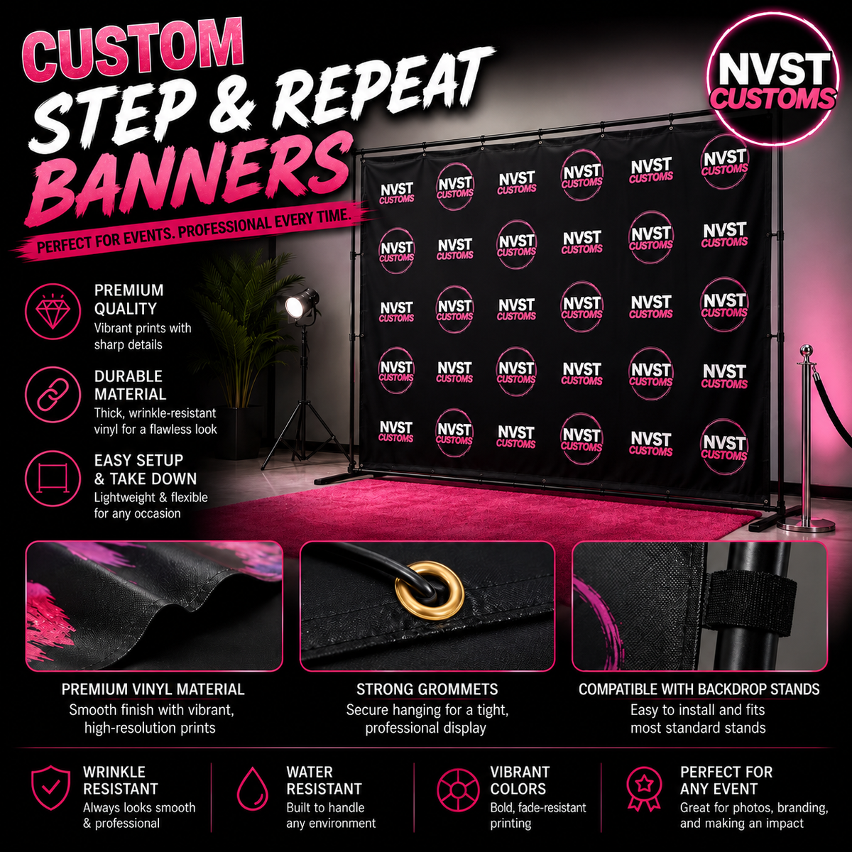 Custom Step and Repeat Backdrops